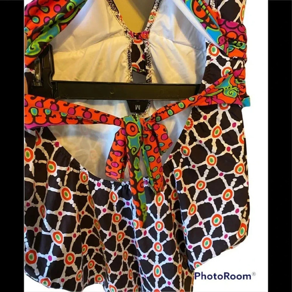 NWOT Trina Turk Venice Beach One Piece Swimsuit Mocha Sz 12 - Picture 4 of 9